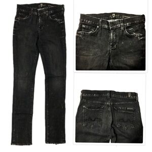 7 for all mankind acid wash Roxanne ankle zip skinny jeans 25W